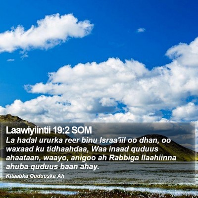 Laawiyiintii 19:2 SOM Bible Verse Image