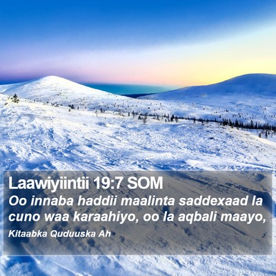 Laawiyiintii 19:7 SOM Bible Verse Image