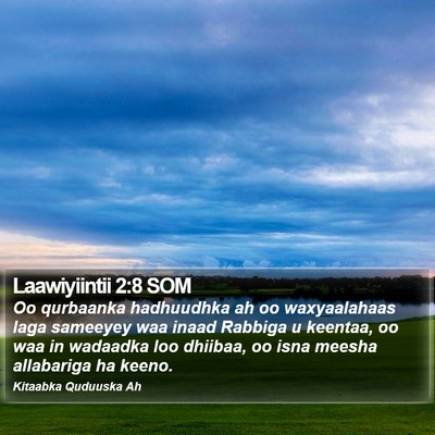 Laawiyiintii 2:8 SOM Bible Verse Image