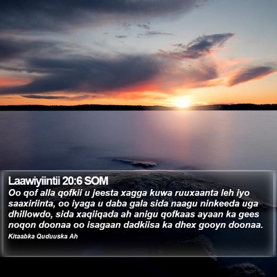 Laawiyiintii 20:6 SOM Bible Verse Image
