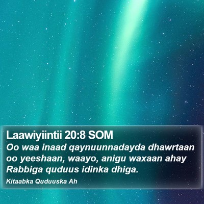Laawiyiintii 20:8 SOM Bible Verse Image