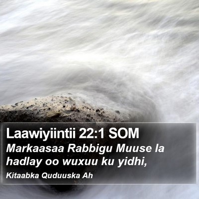 Laawiyiintii 22:1 SOM Bible Verse Image