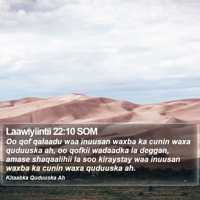 Laawiyiintii 22:10 SOM Bible Verse Image