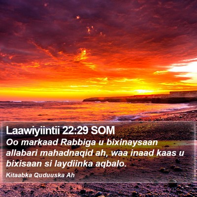 Laawiyiintii 22:29 SOM Bible Verse Image
