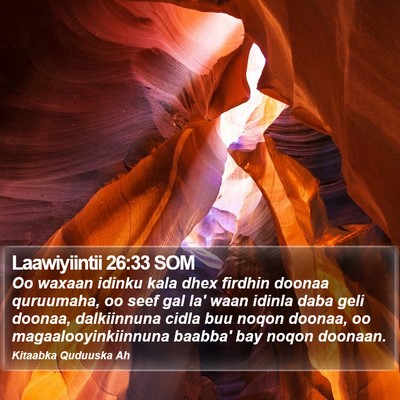 Laawiyiintii 26:33 SOM Bible Verse Image