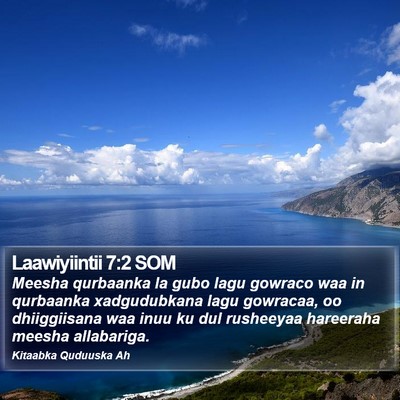 Laawiyiintii 7:2 SOM Bible Verse Image