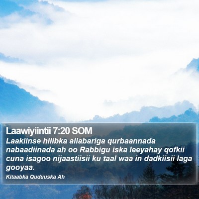 Laawiyiintii 7:20 SOM Bible Verse Image
