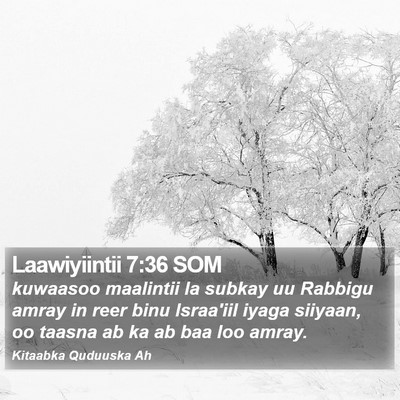 Laawiyiintii 7:36 SOM Bible Verse Image