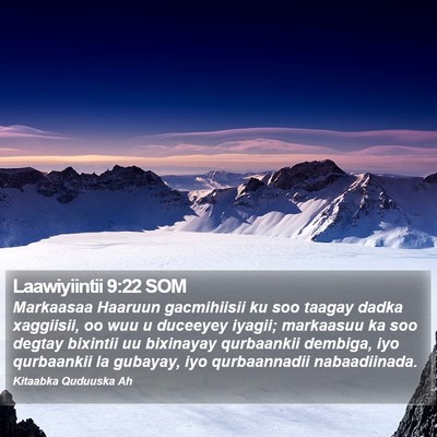 Laawiyiintii 9:22 SOM Bible Verse Image