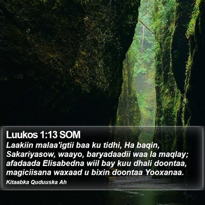 Luukos 1:13 SOM Bible Verse Image