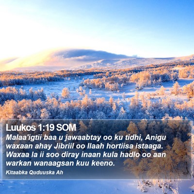 Luukos 1:19 SOM Bible Verse Image