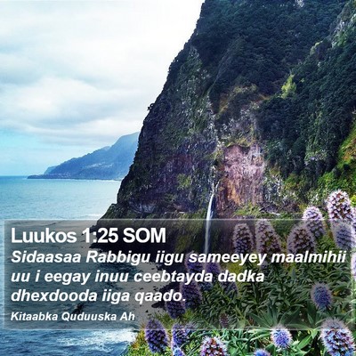 Luukos 1:25 SOM Bible Verse Image