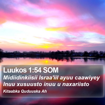 Luukos 1:54 SOM Bible Verse Image