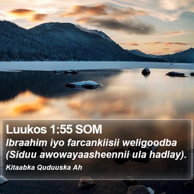 Luukos 1:55 SOM Bible Verse Image