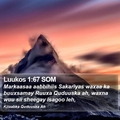 Luukos 1:67 SOM Bible Verse Image