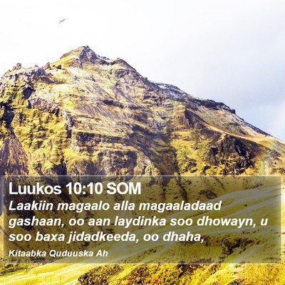 Luukos 10:10 SOM Bible Verse Image