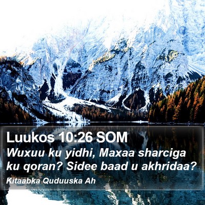 Luukos 10:26 SOM Bible Verse Image