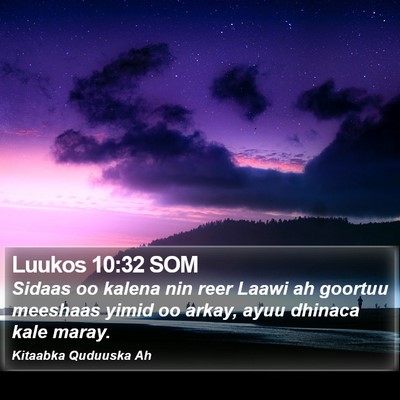 Luukos 10:32 SOM Bible Verse Image