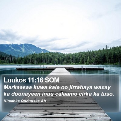 Luukos 11:16 SOM Bible Verse Image