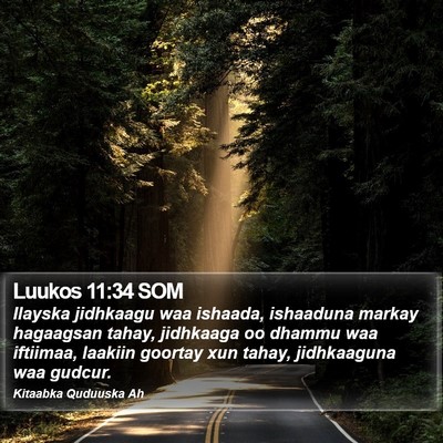 Luukos 11:34 SOM Bible Verse Image