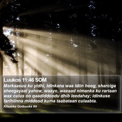Luukos 11:46 SOM Bible Verse Image