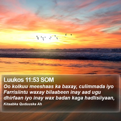 Luukos 11:53 SOM Bible Verse Image