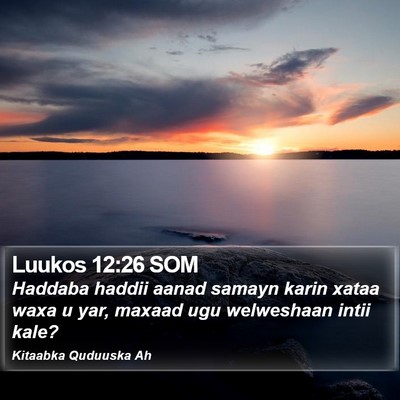 Luukos 12:26 SOM Bible Verse Image