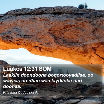 Luukos 12:31 SOM Bible Verse Image