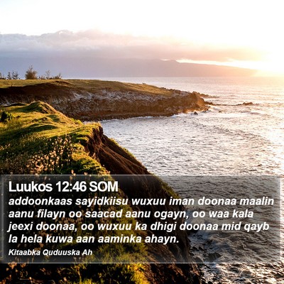 Luukos 12:46 SOM Bible Verse Image