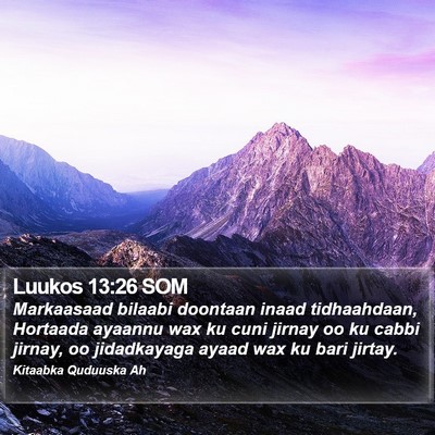Luukos 13:26 SOM Bible Verse Image