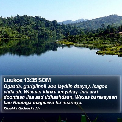 Luukos 13:35 SOM Bible Verse Image
