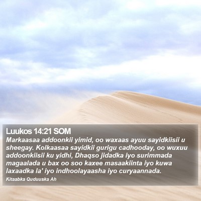 Luukos 14:21 SOM Bible Verse Image