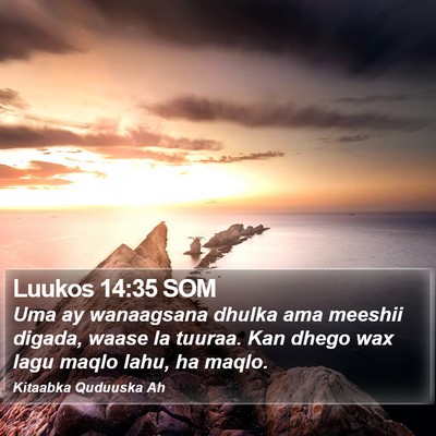 Luukos 14:35 SOM Bible Verse Image
