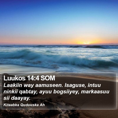 Luukos 14:4 SOM Bible Verse Image