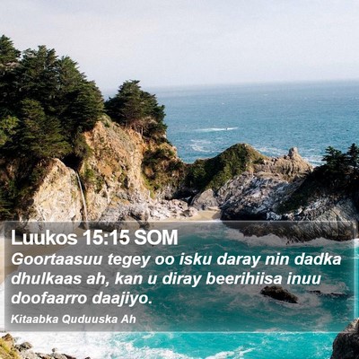 Luukos 15:15 SOM Bible Verse Image