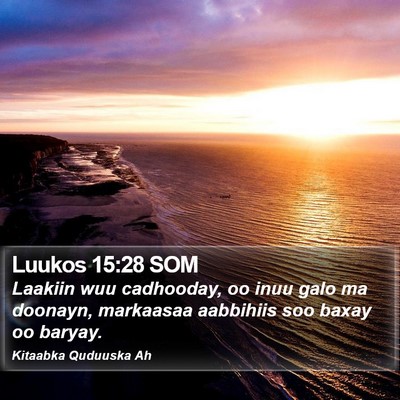 Luukos 15:28 SOM Bible Verse Image