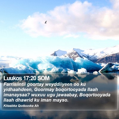 Luukos 17:20 SOM Bible Verse Image