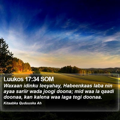Luukos 17:34 SOM Bible Verse Image