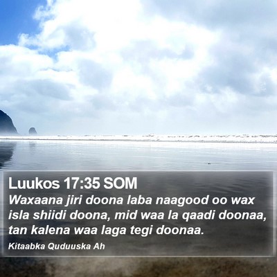 Luukos 17:35 SOM Bible Verse Image