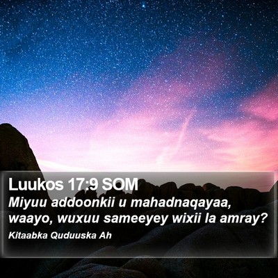 Luukos 17:9 SOM Bible Verse Image