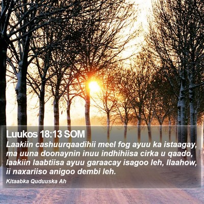 Luukos 18:13 SOM Bible Verse Image