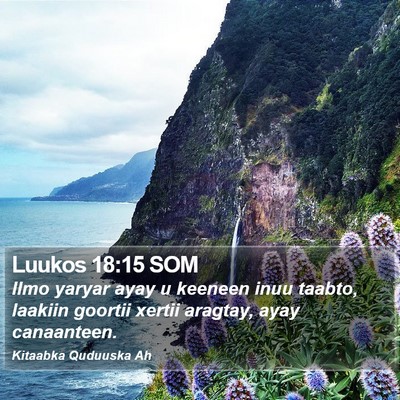 Luukos 18:15 SOM Bible Verse Image