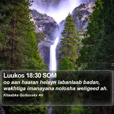 Luukos 18:30 SOM Bible Verse Image