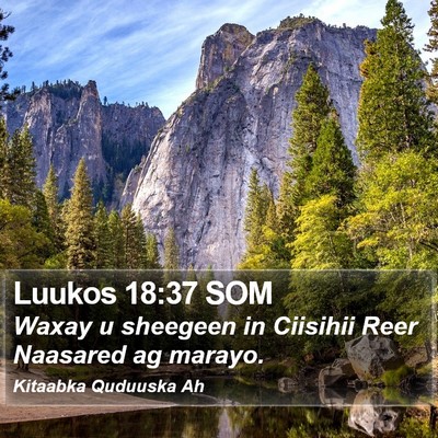 Luukos 18:37 SOM Bible Verse Image