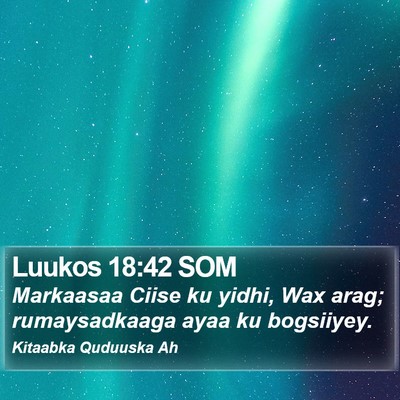 Luukos 18:42 SOM Bible Verse Image