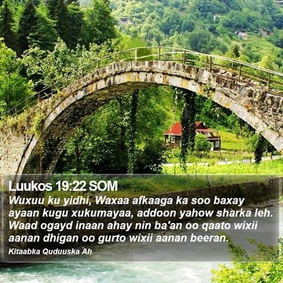 Luukos 19:22 SOM Bible Verse Image