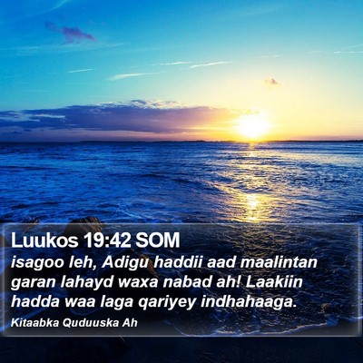 Luukos 19:42 SOM Bible Verse Image