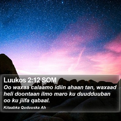 Luukos 2:12 SOM Bible Verse Image