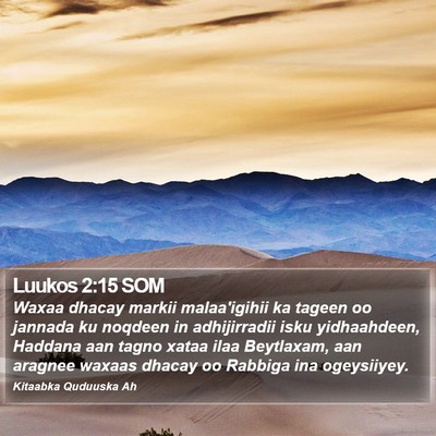 Luukos 2:15 SOM Bible Verse Image