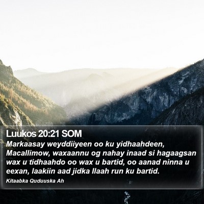 Luukos 20:21 SOM Bible Verse Image